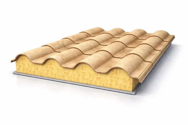 Panel sándwich teja color albero envejecido